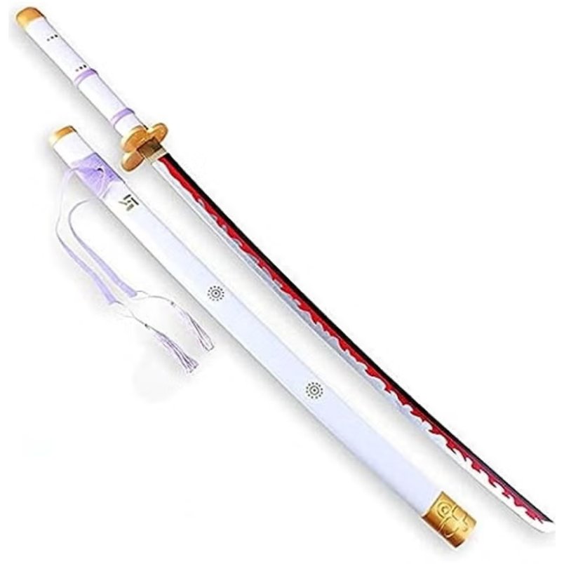 Huitich kids katana shape sword with white scabbard and red blade adventure-ready toy sword for kids