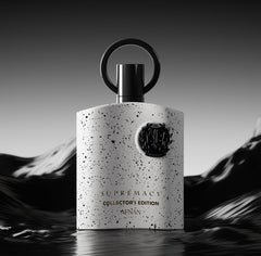 Buy Afnan Supremacy perfume online white and black speckled collector's edition bottle with black cap