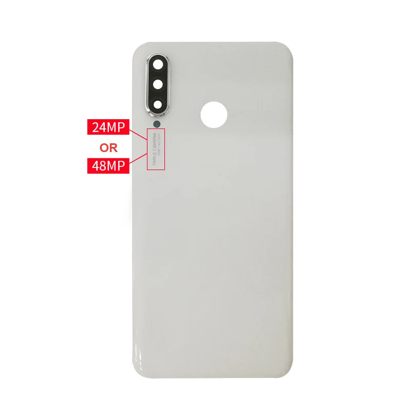 Huawei P30 Lite rear glass cover white glossy replacement back panel with triple camera and fingerprint hole
