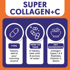 aitnaturals Super Collagen C label with tablet type, dosage instructions and ingredients hydrolyzed collagen tablets UAE