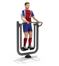 U-shaped air walking fitness trainer with front handles and standing foot pads
