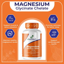 Magnesium Glycinate Chelate supplement box graphic with product bottle centered