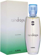 Ajmal Raindrops eau de parfum bottle with blue cap and 50 ml box
