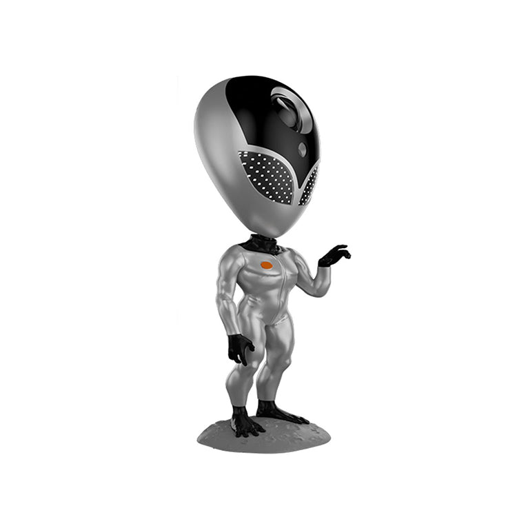 Huitich alien shape galaxy star projector lamp in silver with black head and detailed alien design