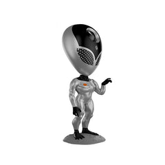 Huitich alien shape galaxy star projector lamp in silver with black head and detailed alien design