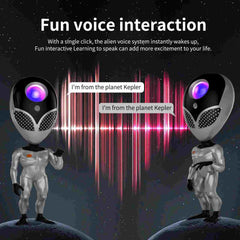 Huitich alien shape galaxy star projector lamp with fun voice interaction and animated alien design