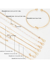 Huitich 8 piece alloy bracelet set featuring gold and silver tone bracelets with various girths