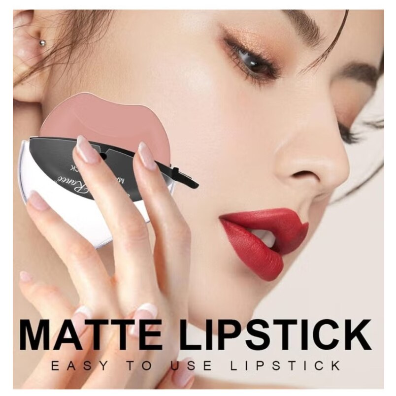 Huitich almond milk tea lipstick matte finish with easy to use compact design