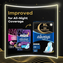 Always night maxi thick sanitary pad boxes, with winged pad illustration