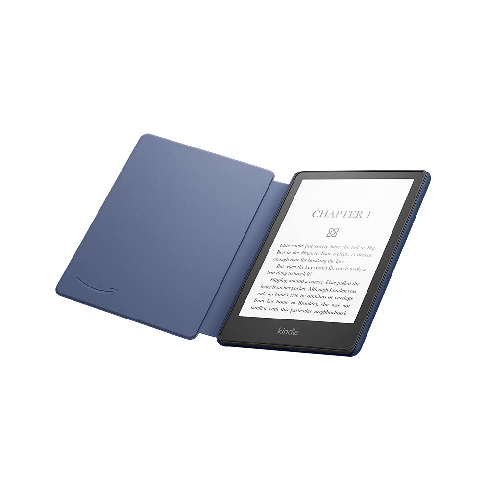 Huitich AMZ 11th Generation Kindle case denim blue cover open showing Kindle screen