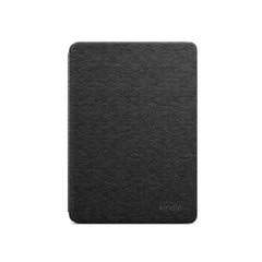 Black thin lightweight Kindle cover with textured fabric finish and Kindle logo on front
