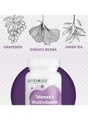 Ambrosial Women's Multivitamin with Natural Extracts featuring Grapeseed, Ginkgo Biloba, and Green Tea