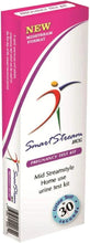 Magenta mid-stream pregnancy test kit box with SmartStream HCG logo and 30-second