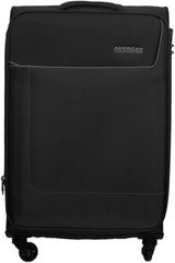 American Tourister large softside travel trolley in black with spinner wheels and top handle
