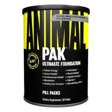 Animal Pak Ultimate Foundation supplement jar, front view with 25% less pills badge