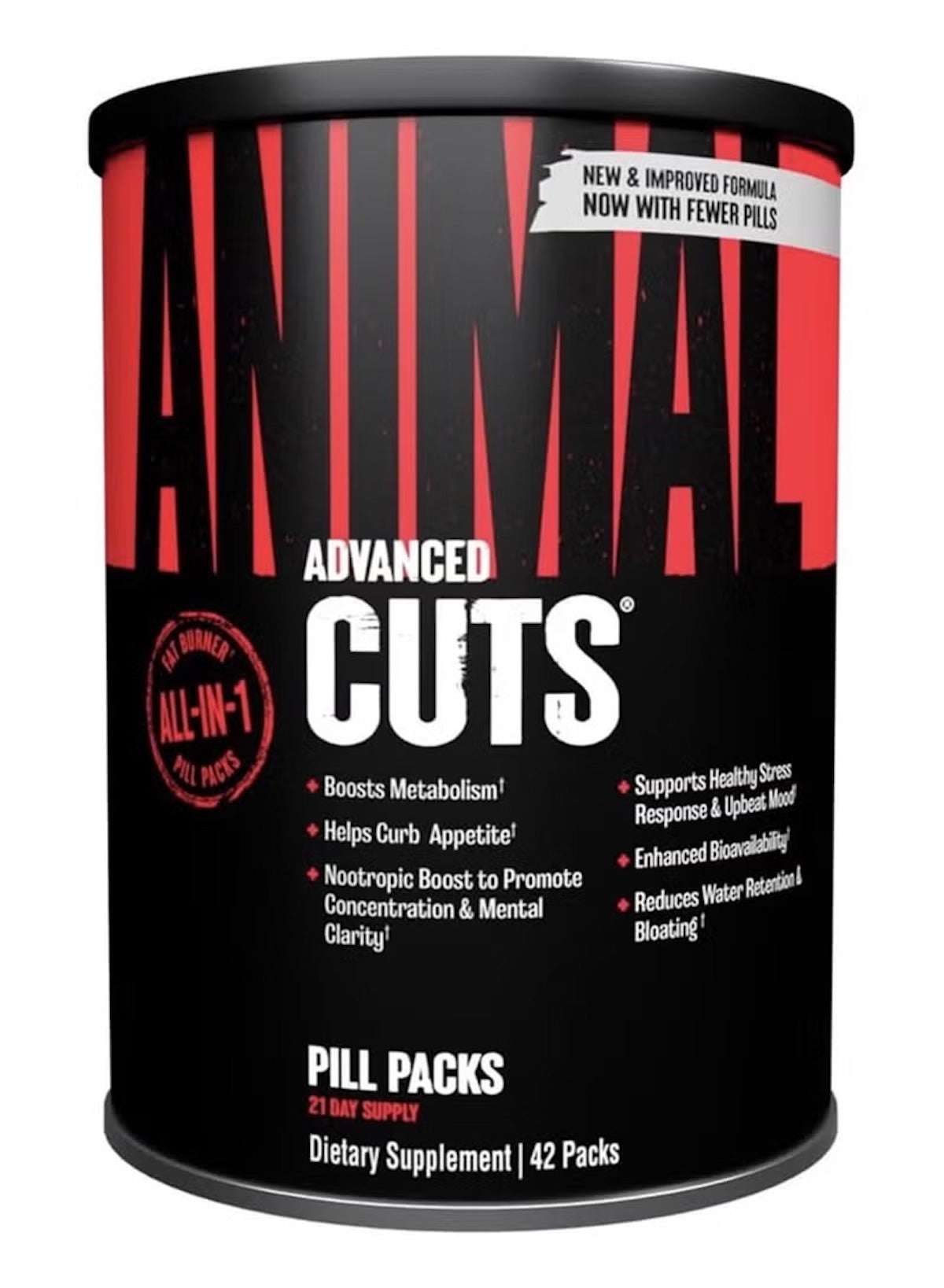 Animal Advanced Cuts thermogenic fat burner pill packs promote metabolism and curb appetite for weight loss