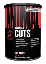 Animal Cuts pill pack supplement canister, black with red Advanced Cuts label