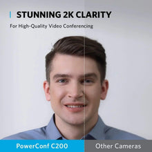 Webcam video comparison showing a clear close-up face