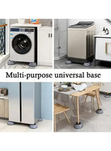 Gray anti-vibration base pads under equipment feet for multi-purpose use