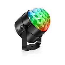 Black LED disco ball light with multi-color rainbow prism globe on stand