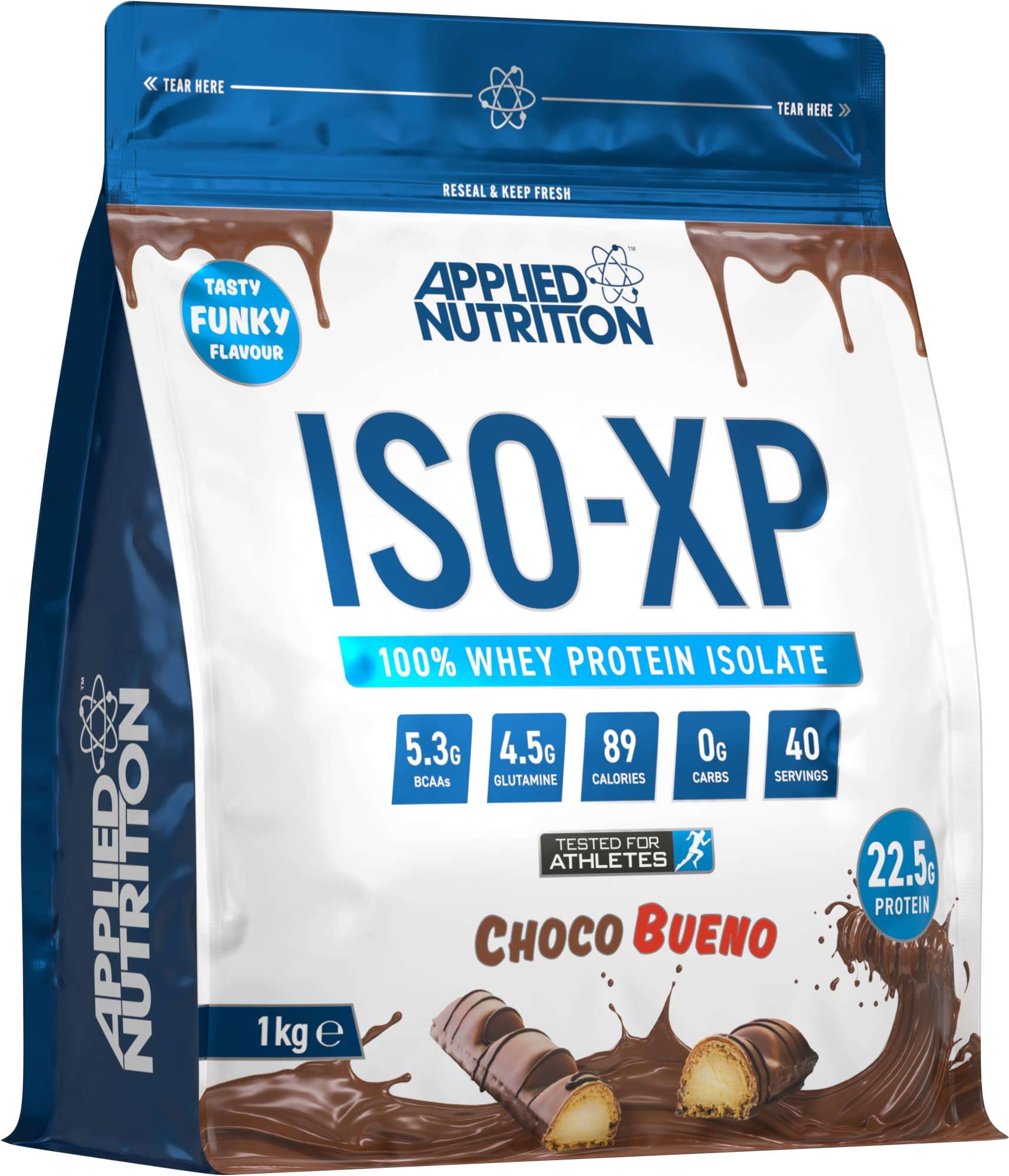 Applied Nutrition ISO-XP Choco Bueno 1kg bag of whey protein isolate powder UAE with 22.5g protein