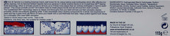 Back of Arm & Hammer Advance White toothpaste box showing ingredients directions and whitening before and after icons