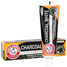 Charcoal White toothpaste tube with white cap, ARM & HAMMER, 75 ml.