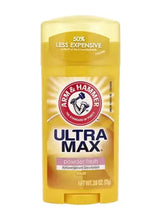 Ultra Max powder fresh antiperspirant deodorant stick, yellow cap