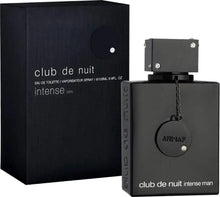 Front view black Eau de Toilette bottle with ARMAF round charm on chain