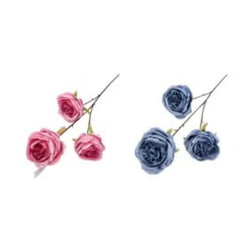 Huitich artificial flower bouquet set with pink and blue rose stems for home decor