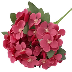 Huitich artificial flower decor for home featuring vibrant pink blossoms and green leaves bouquet