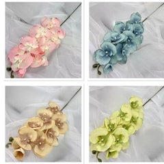 Huitich artificial flower decor pack with pink blue beige and yellow silk blossoms for home decoration