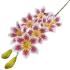 Huitich artificial flower decor set with pink and white blossoms on green stems for home decoration