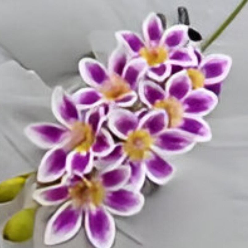 Huitich artificial flower decor set featuring vibrant purple and white blossoms for home decoration