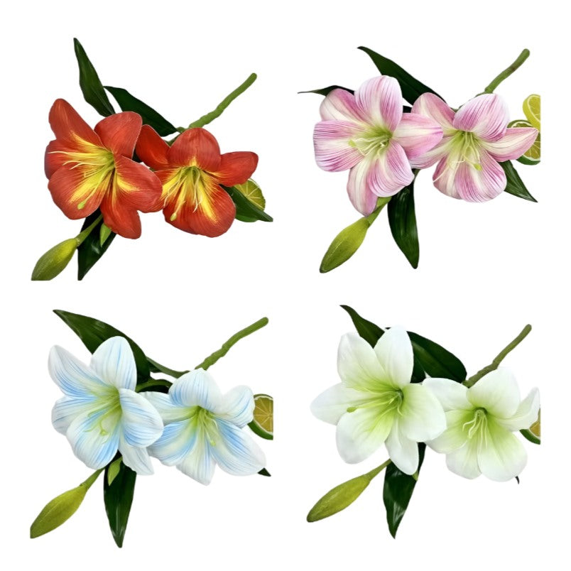 Huitich artificial flowers pack for decoration with vibrant red pink blue and white blossoms