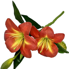 Huitich artificial flowers pack for decoration featuring vibrant orange and yellow blossoms with green leaves