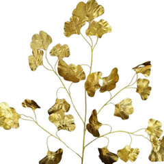 Huitich artificial golden ginkgo leaves with detailed textured gold foliage for elegant home decor