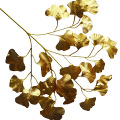 Huitich artificial golden ginkgo leaves with detailed textured petals on branch