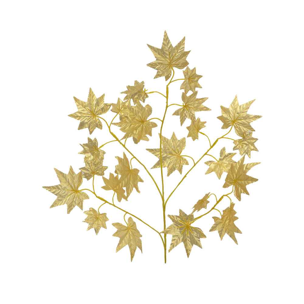 Huitich artificial golden maple leaf decor with multiple detailed leaves on thin branches