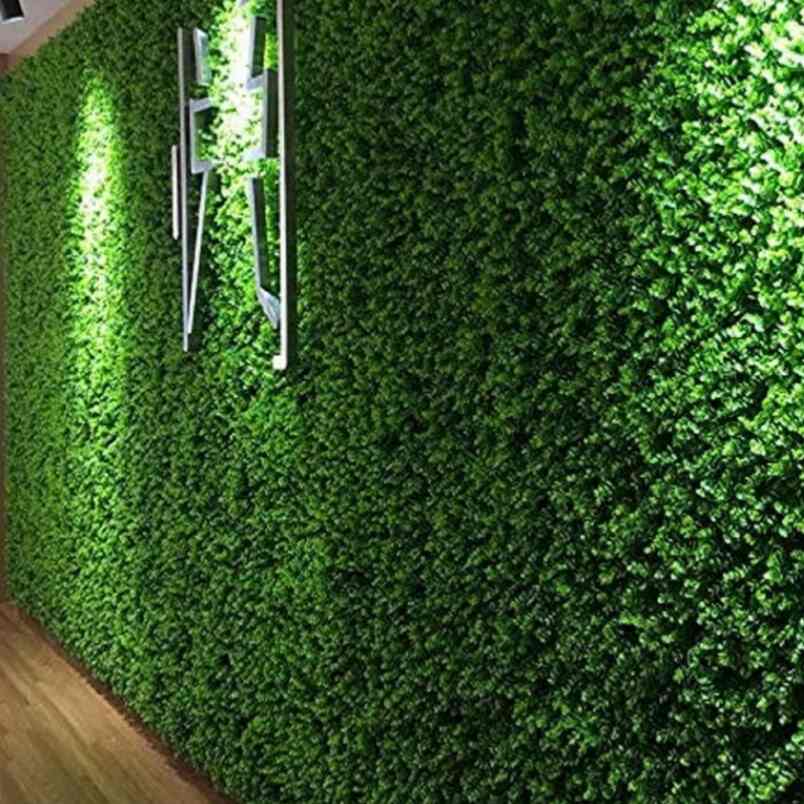 Huitich artificial grass wall backdrop with lush green texture and modern decor lighting