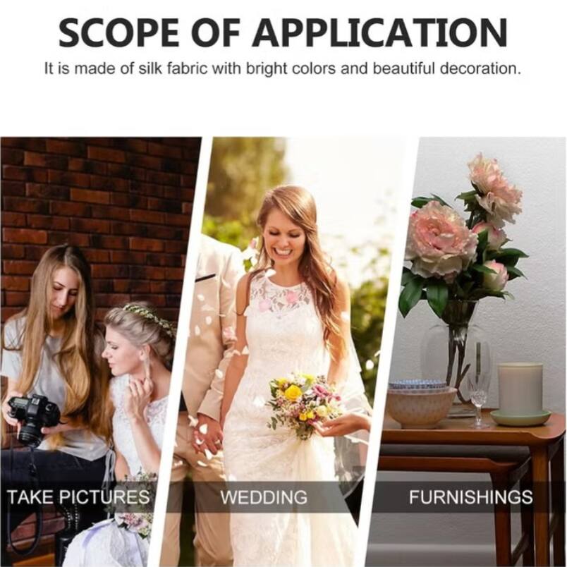 Huitich artificial mini white roses in a vase used for wedding bouquets home furnishings and photography props