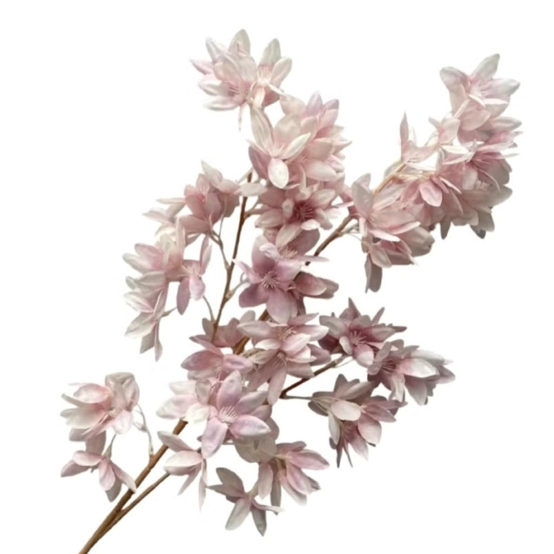 Huitich artificial orchid flower garland with delicate light pink blossoms on brown stems