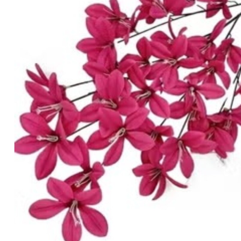 Huitich vibrant pink artificial orchid flowers with realistic petals and stems for decorative use