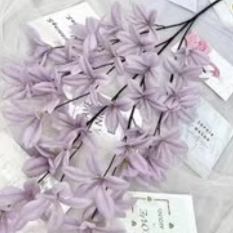 Huitich artificial orchid flowers in soft lavender color for decorative home arrangements