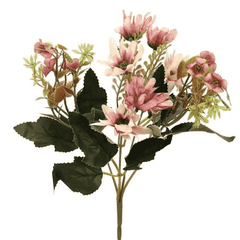Huitich artificial pink daisy bouquet with green leaves and delicate pink flowers for home decor