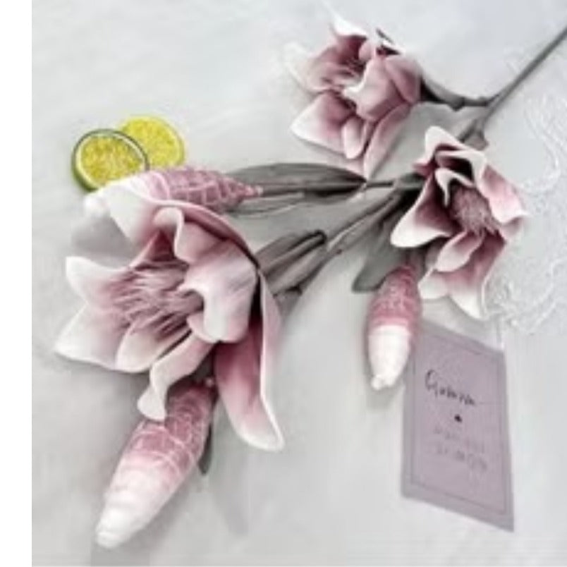 Huitich artificial pink flower decor with delicate petals and realistic textured buds