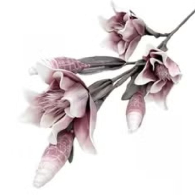Huitich artificial pink flower decor with delicate petals and realistic leaves for home decoration