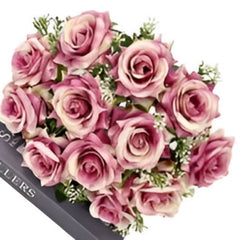 Huitich artificial pink flowers for home decor bouquet with realistic soft pink rose blooms