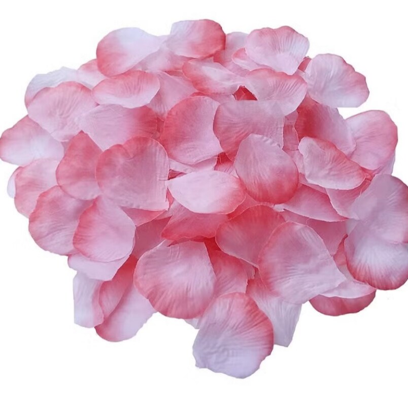 Huitich artificial pink rose petals scattered in a pile for decorative use