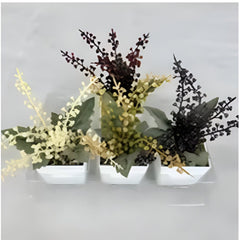 Huitich artificial red bonsai plant in white pot, decorative artificial flowers for home or office